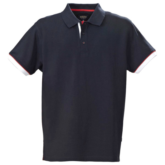 Dirran Button Mens Cotton Polos Navy